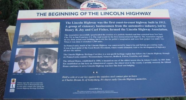 The Beginning of the Lincoln Highway Marker image. Click for full size.