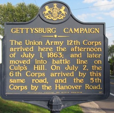 Gettysburg Campaign Marker. Click for full size. Gettysburg Campaign Marker image. Click for full size.