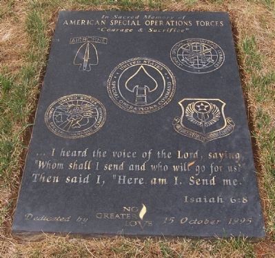 American Special Operations Forces Marker. Click for full size. American Special Operations Forces Marker image. Click for full size.