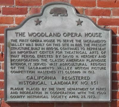 The Woodland Opera House Marker image. Click for full size.