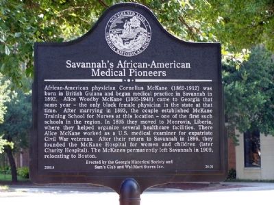 Savannahs African-American Medical Pioneers Marker image. Click for full size.