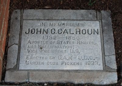 John C. Calhoun Marker. Click for full size. John C. Calhoun Marker image. Click for full size.