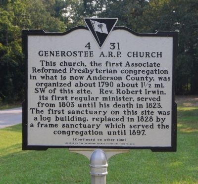Generostee A.R.P. Church Marker - Front image. Click for full size.