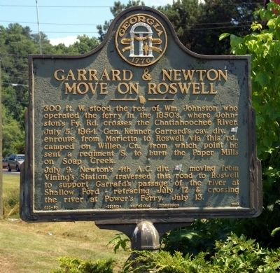 Garrard & Newton Move on Roswell Marker image. Click for full size.