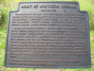 Army of Northern Virginia Tablet - June 26, 1863 image. Click for full size.