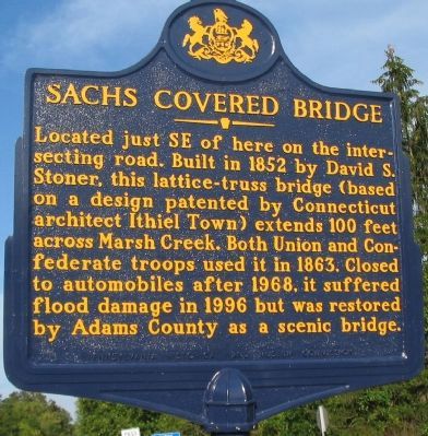 Sachs Covered Bridge Marker image. Click for full size.