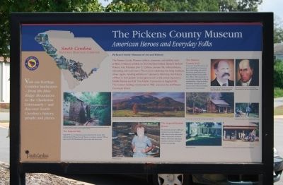 The Pickens County Museum Marker - Front image. Click for full size.
