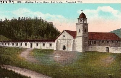 Vintage Postcard - Mission Santa Cruz Founded 1791 image. Click for full size.