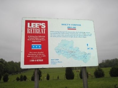 Holt’s Corner Marker on Lee’s Retreat. Click for full size. Holt’s Corner Marker on Lee’s Retreat image. Click for full size.