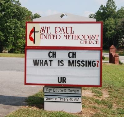 Current St. Paul United Methodist Church Sign image. Click for full size.