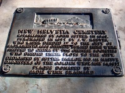 New Helvetia Cemetery Marker image. Click for full size.