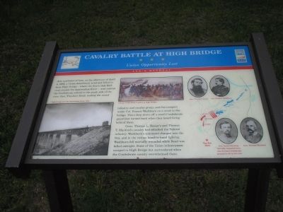 Cavalry Battle at High Bridge Marker image. Click for full size.