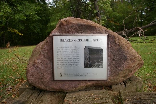 Shaker Gristmill Site Marker. Click for full size. Shaker Gristmill Site Marker image. Click for full size.