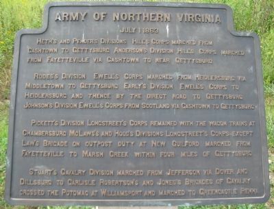 Army of Northern Virginia Tablet - July 1, 1863 image. Click for full size.