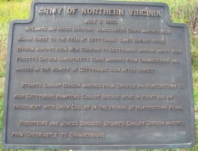 Army of Northern Virginia Tablet - July 2, 1863 image. Click for full size.