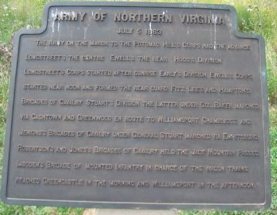 Army of Northern Virginia Tablet - July 5, 1863 image. Click for full size.