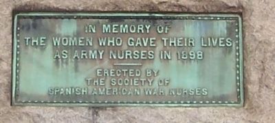 Spanish-American War Nurses Memorial Marker. Click for full size. Spanish-American War Nurses Memorial Marker image. Click for full size.