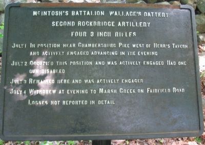 McIntosh's Battalion - Wallace's Battery Tablet image. Click for full size.