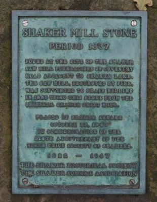 Shaker Mill Stone Marker image. Click for full size.