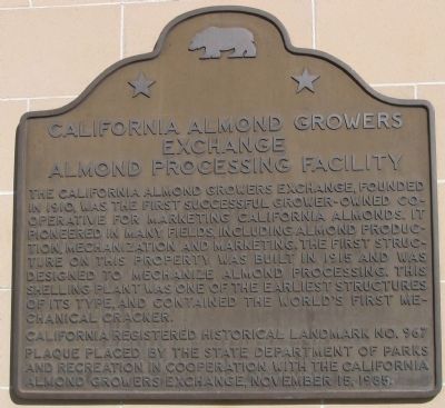 California Almond Growers Exchange Marker. Click for full size. California Almond Growers Exchange Marker image. Click for full size.