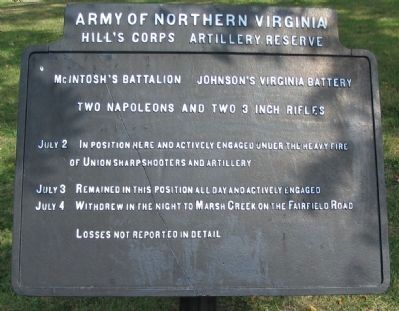 McIntosh's Battalion - Johnson's Virginia Battery Tablet image. Click for full size.