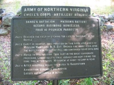 Dance's Battalion - Watson's Battery Tablet image. Click for full size.