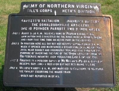 Garnett's Battalion - Maurin's Battery Tablet image. Click for full size.