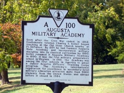 Augusta Military Academy Marker. Click for full size. Augusta Military Academy Marker image. Click for full size.