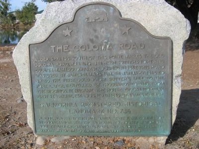 The Coloma Road Marker image. Click for full size.