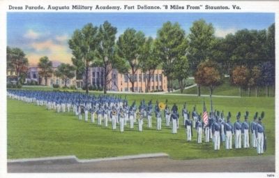 Dress Parade, Augusta Military Academy, Fort Defiance, 8 Miles From Staunton Va. image. Click for full size.