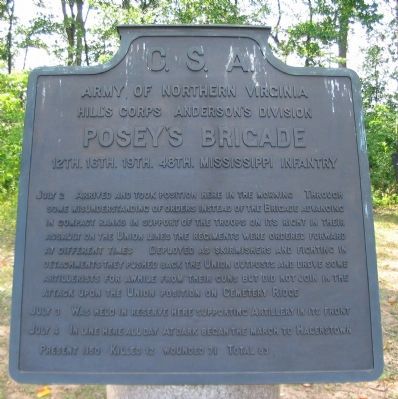 Posey's Brigade Tablet. Click for full size. Posey's Brigade Tablet image. Click for full size.