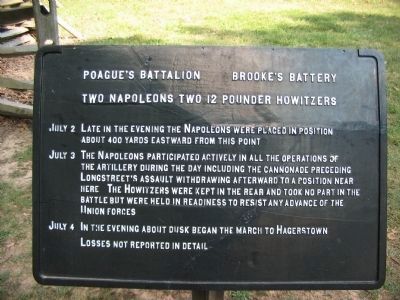 Poague's Battalion Brooke's Battery Tablet image. Click for full size.