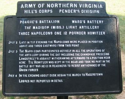 Poague's Battalion - Ward's Battery Tablet image. Click for full size.
