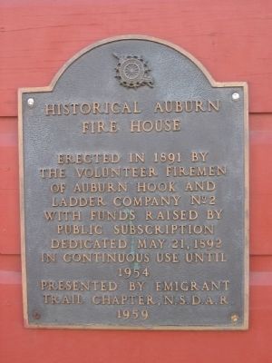 Historical Auburn Fire House Marker image. Click for full size.
