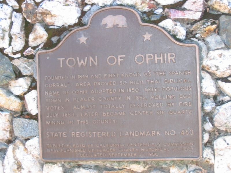 Town of Ophir Marker image. Click for full size.