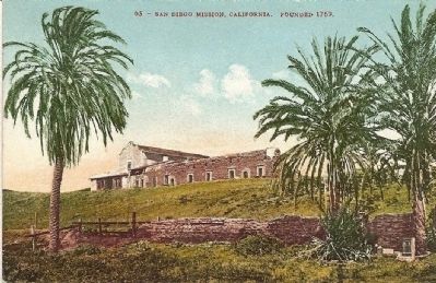 Vintage Postcard - San Diego Mission, California Founded 1769 image. Click for full size.