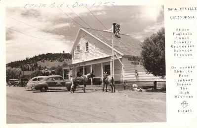Postcard - Markleeville General Store - 1950's image. Click for full size.
