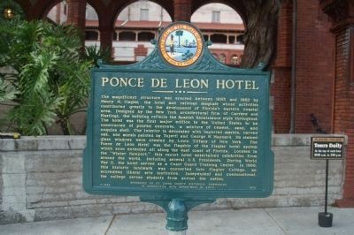 Ponce de Leon Hotel Marker, recently refurbished image. Click for full size.