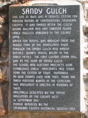 Sandy Gulch Marker. Click for full size. Sandy Gulch Marker image. Click for full size.
