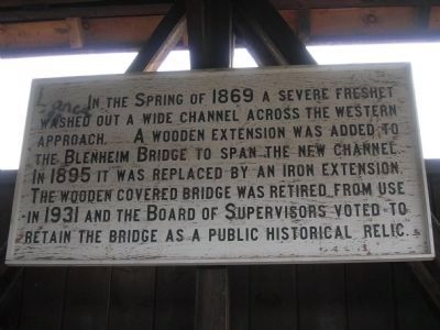 Sign Inside the Old Blenheim Bridge image. Click for full size.