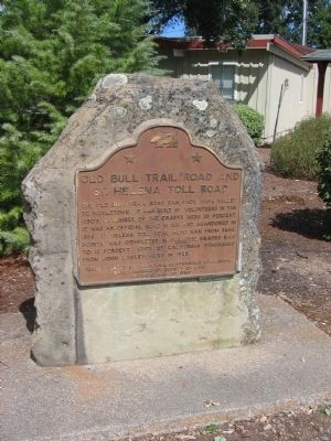 Old Bull Trail Road and St. Helena Toll Road Marker. Click for full size. Old Bull Trail Road and St. Helena Toll Road Marker image. Click for full size.