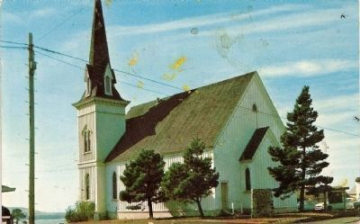 Vintage Postcard-Mendocino Presbyterian Church image. Click for full size.
