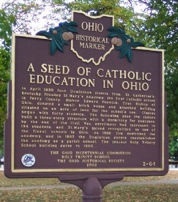 A Seed of Catholic Education in Ohio Marker image. Click for full size.