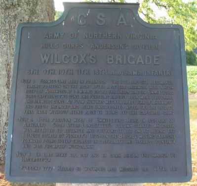 Wilcox's Brigade Tablet image. Click for full size.