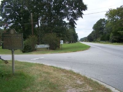 Sherman's Right Wing Marker, looking west along US 80. Click for full size. Sherman's Right Wing Marker, looking west along US 80 image. Click for full size.