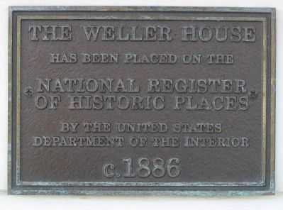 The Weller House Marker image. Click for full size.