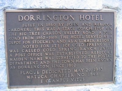 Dorrington Hotel Marker image. Click for full size.