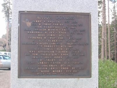 Major Donor Plaque Mounted on West Side of Monument. Click for full size. Major Donor Plaque Mounted on West Side of Monument image. Click for full size.