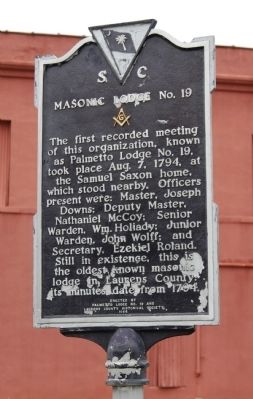 Masonic Lodge #19 Marker image. Click for full size.