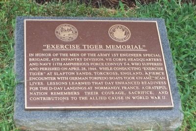 Exercise Tiger Memorial Marker image. Click for full size.